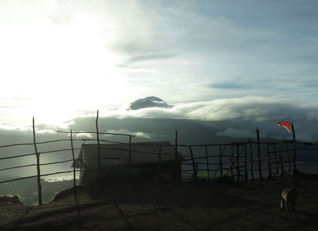 Mt.Abang and Mt.Agung from the top of Mt.Batur berg